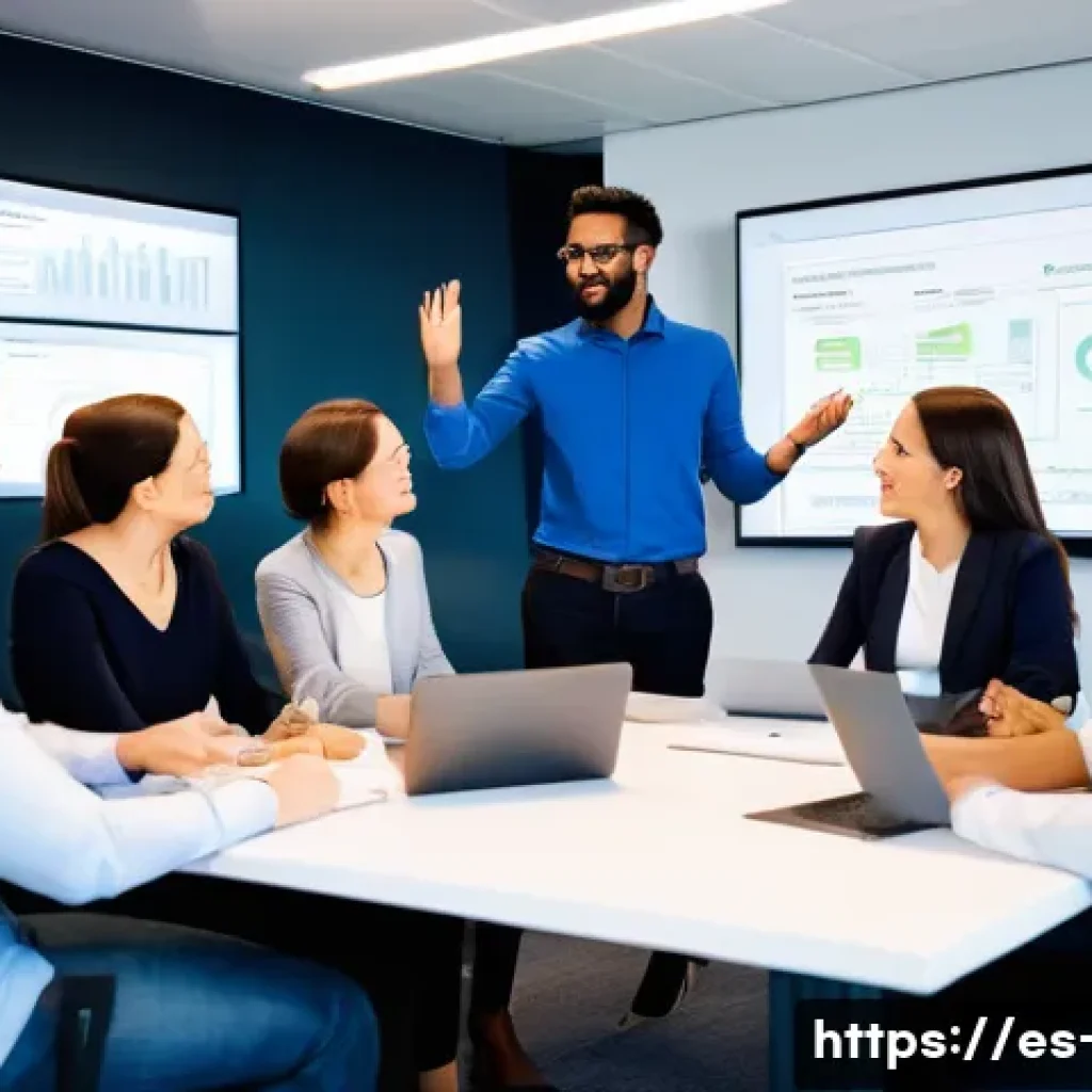 프로젝트 관리 직무의 미래 전망 - **Prompt: The Visionary Conductor Project Manager**
"A vibrant, high-angle, medium shot of a div...