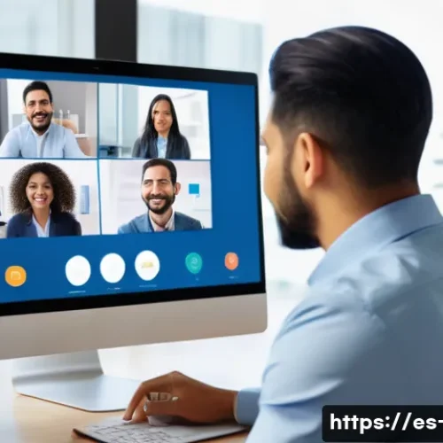 프로젝트 매니저를 위한 경력 상담 사례 - A diverse professional project management team engaged in a dynamic virtual meeting, featuring a His...